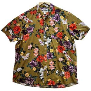 Goodthreads Men's Casual Button Up Poplin Shirt Short Sleeve Sz XXL Multi Floral